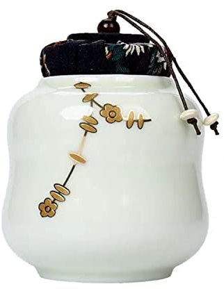 CAGFINY Ceramic Tea Canister Japanese Style Tea Coffee Sugar Storage Pots Jars Ceramic Traditional Tea Caddy for Kitchen