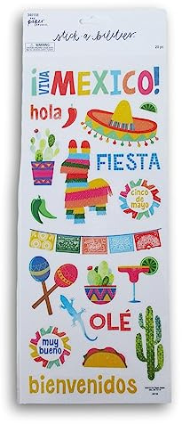Mexico Stickers for Crafting, Scrapbooking, Photo Album Decor - 20 Pc