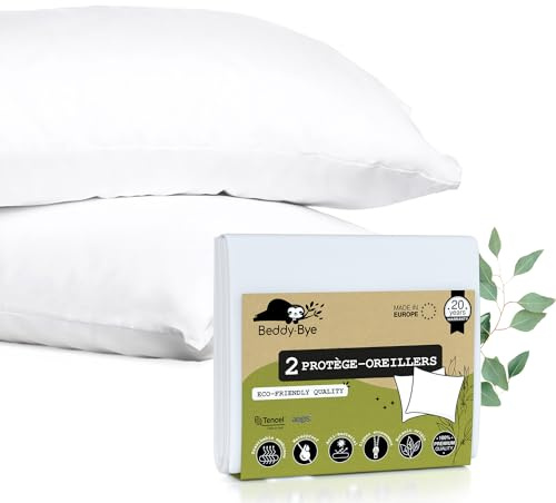 Wasserdichter Kissenbezug 40x60 cm (2er-Pack) Made in EU und Oeko-Tex® Zertifiziert von Beddy-Bye® - Kopfkissenbezug und Tencel™ mit Reißverschluss