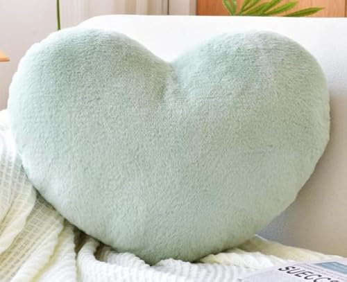 ODIWEN Herzkissen, Herz Kissen Kinderzimmer, Dekokissen Kopfkissen, Zierkissen, Plüsch Sofakissen, Kuschelkissen für Kinderzimmer Sofa Dekoration, Plüsch Kissen in Herzform, Schmusekissen