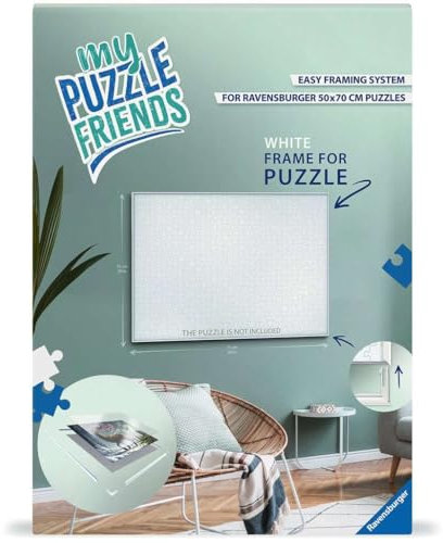 Ravensburger Puzzle-Rahmen, weiß, 17901 - Format 70,4 x 50,4 cm, passend für 1000 Teile Puzzles