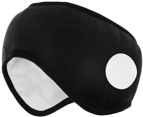 Black Sleep Eye Mask with Earmuffs Sleeping Earmuff Headband Earmuff Block Out Light Contoured Night Blindfold Eye Sleeping Mask with Ear Cover for