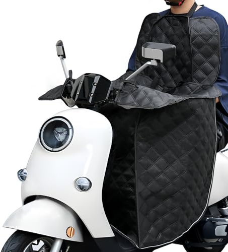 Favoto Beinschutz Motorroller Sonnenschutz Sommer - Roller Decke Regenschutz mit Reflektionsstreifen Universal Polyester Beindecke für Zweirad-Pedalbetriebene Fahrzeuge Schwarz