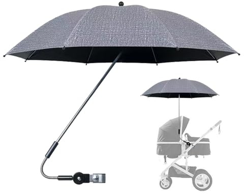 Sombrilla Universal Para Cochecito De Bebé, Sombrilla Carrito Bebe Universal Anti UV Con Abrazadera Ajustable, Sombrilla Carro Bebe Para Cochecito, Sombrilla Protección UV 50+ Para Silla De Paseo (A)