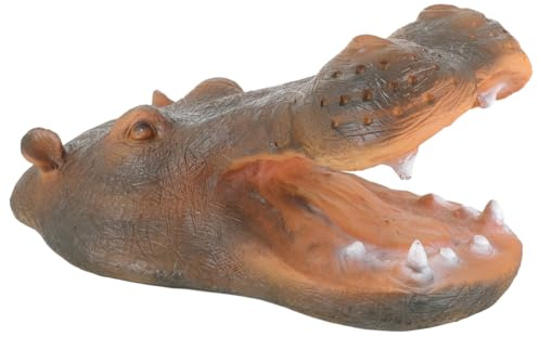 Happyyami Hippo Kopfstatue Aus Harz Schwimmende Nilpferd Figur Für Teich Garten Terrasse Und Innenbereich Lebensechte Nilpferd Kopfdekoration 10.83 Zoll