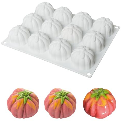 SEABABOO Stampo In Silicone 3D A Forma Di Zucca 12 Cavità Per Cioccolato, Cioccolata Calda, Fondente, Muffin, Cheesecake - Stampo Da Forno