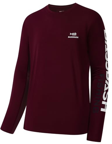Basdash Fisketröja för män med UV-skydd UPF 50+, långärmad T-shirt, L