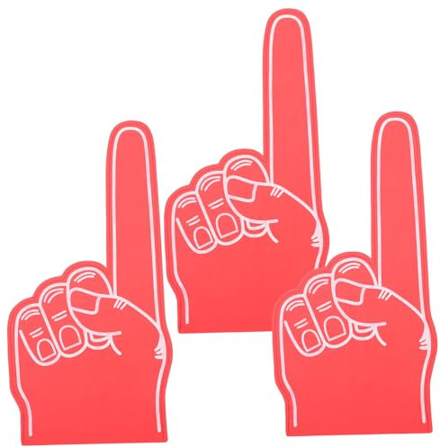 GAROZATION 3stücke Teiliges Schaumstoff Rote Cheerleading Hands Jubelrequisiten Leichte Sportliche Party-tröte Für Festivals Konzerte Stadionfeste Fußballfans