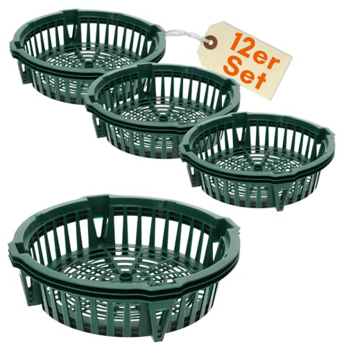 GarPet 12er Set Pflanzkörbe für Blumenzwiebeln Pflanzschale Tulpenzwiebeln Blumenzwiebelpflanzer Pflanzkorb Blumenzwiebeln Pflanzschalen Wurzelschutz gegen Wühlmäuse 30 cm