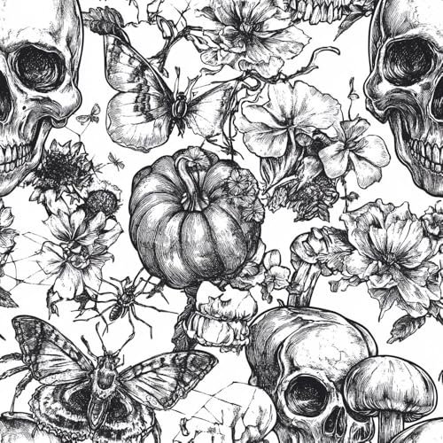 Klebefolie Möbelfolie Tapete Bunter Totenkopf Kontaktpapier Gotischer Totenkopf Klebefolie Muster Möbelfolie Selbstklebend Möbelaufkleber Wasserdichte Klebetapete Vinyl Folie für Möbel Wand Schrank K
