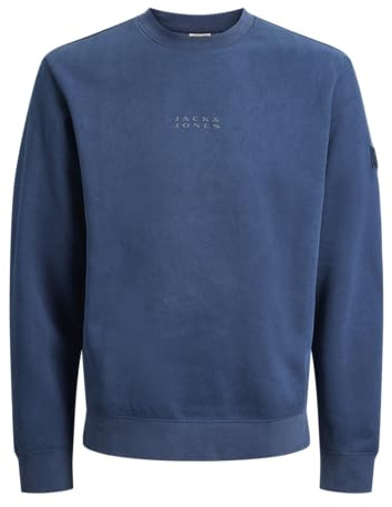 JACK & JONES Jcopoint Sweat Badge Crew Neck BF col Rond, Titane, L Homme