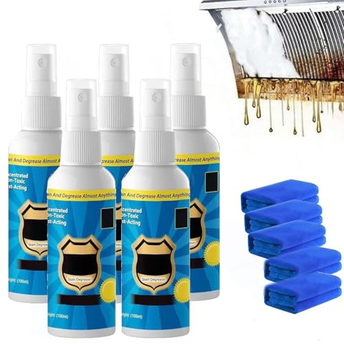 Magisches Entfettungsspray, Mehrzweck-Reinigungsspray ohne Abwaschen, Küchenreiniger-Spray, Entfetter für Öfen, Herde, Töpfe und Pfannen, Spülbecken (100ML,5PC)