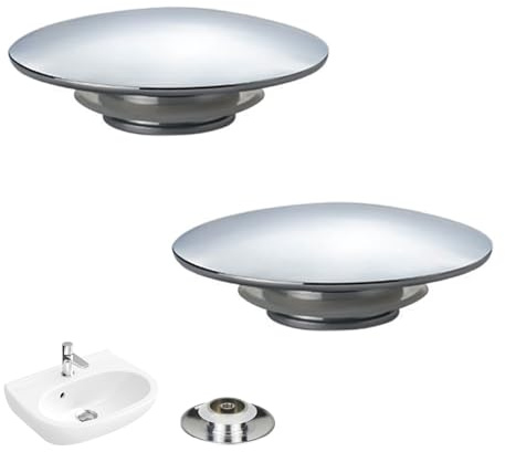2 Pcs Bathroom Sink Push Button Replacement Parts, Easy Pop Up Bathroom Sink, 66mm Push Button Pop Up Sink Waste Drain Stopper, Click Clack Replacement, Drain Stopper for Bathroom Sinks