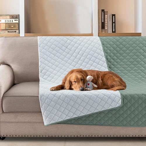 BellaHills Wasserdichter Sofabezug für Hunde Sofaüberwurf Decke Hundehaare Hundedecke Sofaschutz Grün 132x208cm