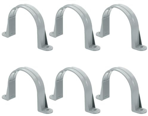 PATIKIL 3 Inch Plastic Conduit Clamp, 6 Pcs PVC Pipe Strap 2 Holes Conduit Strap Plastic Pipe Supports for PVC Pipes Conduit Cables, Gray