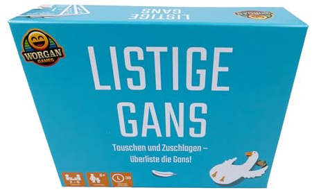Worgan Games Lurvig gås - roligt strategiskt kortspel för hela familjen | minne och snabbtänkande spel | 2 till 5 spelare | från 8 år