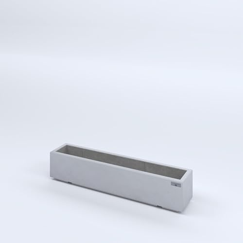FLORESPIRA FIORIERE IN CEMENTO LISCE RETTANGOLARI PIEDINI ACQUASTOP CM100X20X20H BIANCO