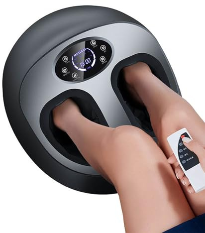 Aparato Para Masaje De Pies, Masajeador Shiatsu Para Pies Con Mando a Distancia Y 5 Modos De Masaje, 9 Intensidades De Masaje Ajustables Y Rango De Tiempo De 5 a 30 Minutos, Para Pies Y Tobillos