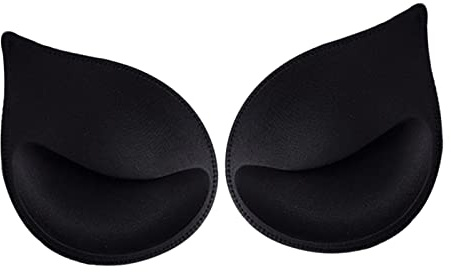 Hellery 2 Pezzi Imbottiture per Reggiseno Esaltatori di Seno Sollevatori a Triangolo Coppe in Spugna con Effetto Push Up Naturale Adatto per Bikini E, Nero