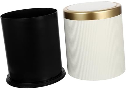 ABOOFAN Poubelle Automatique Avec Couvercle Ouverture Sans Contact Couleur Beige Pour Cuisine Salle De Bain Bureau