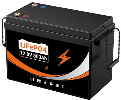 12V 300Ah LiFePO4 Lithium Batterie mit 200A BMS, Max.3840Wh Energie mit Low Temp Cut off, perfekt für RV, Solar, Off Grid Anwendungen
