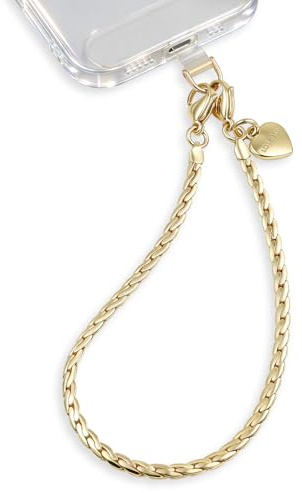 UKON Metal Phone Wrist Strap, Mobile Phone Chain Strap for Women Anti Theft Phones Lanyard with 2 Tether Tabs, Detachable Wrist Strap for iPhone (Dazzle Gold)