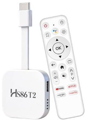 Android 14.0 TV Stick, TV Dongle 2GB 16GB RK3518 Quad-Core 32bit Cortex-A53 Chipset et Mali 450 MP2 GPU, supporta 2.4G/5G Dual Band WiFi Bluetooth 5.4 4k Ultra HD