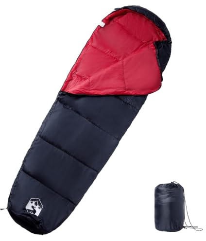 Ordellia Mumie-sovsäck för vuxna, camping, vandring, utomhus och tält, 3 årstider, 190T polyester med PP-fyllning, 208 x 72 cm, 970 g, vattenavvisande, lätt, kompakt