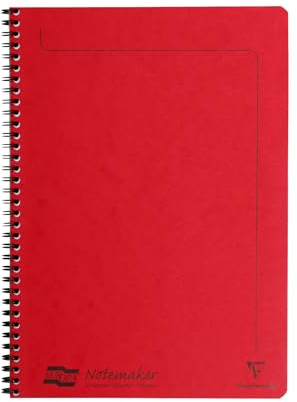 Clairefontaine Europa Notemaker A4 fodrad anteckningsbok, 120 sidor – röd