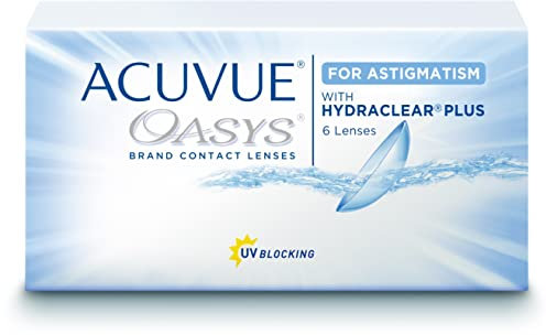 ACUVUE OASYS for Astigmatism Kontaktlinsen – 2-Wochen-Linsen für Tag und Nacht mit -2,25 dpt, Cyl -2,25, Ach 100 und BC 8.6 – UV Schutz, Austrocknungsschutz und Komfortables Tragegefühl – 6 Linsen
