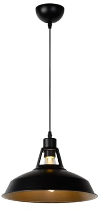 LUCIDE BRASSY-BIS - Pendelleuchten - Ø 31 cm - 1xE27 - Schwarz