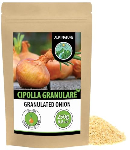 Alpi Nature Lökgranulat 250g, Torkad Granulerad Lök, Hackad Lök Granulat för Matlagning