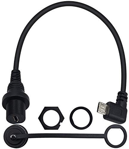 Duttek 90 Grad Micro USB Panel Montagekabel (30 cm), Rechtwinklig Micro USB Stecker auf Buchse Verlängerungskabel, für Auto, Boot, Motorrad, LKW, Armaturenbrett