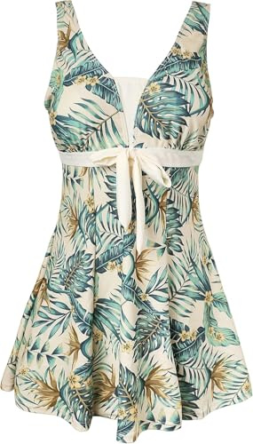 ECUPPER Womens Plus Size Swimsuit One Piece Skirted Swimwear Tummy Control Swimming Costume with Shorts