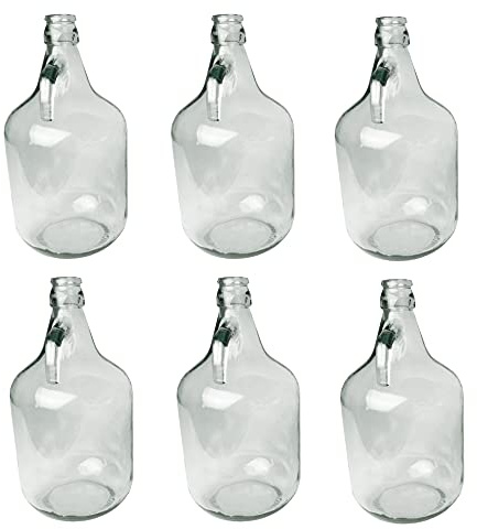 Pack of 6 x 5l glass demijohn/carboy for wine making/home brewing/storage