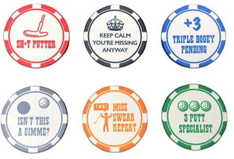 Horrible Balls Lustiges Golfball-Marker-Set Pokerchip-Edition, tolles Geschenk für einen schlechten Putter