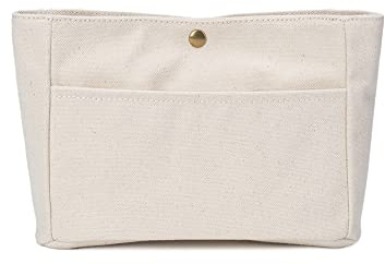 YONBEN Bolsa de almacenamiento ligera, de gran capacidad, respetuosa con el medio ambiente, de lona de algodón, bolsa interior organizadora (lona/beige)