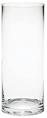 Floralcraft® 12cm x 30cm Clear Glass Cylinder Vase, Decorative Tall Flower Vase Plant Bud Container for Home Office Wedding Table Centerpiece