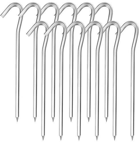 Bomtop 12 Stücke Zeltheringe, 18cm, Zelthering Metall Zelthaken Aluminium für ideal für Garten, Heringe Erdnägel, Camping, Vorzelt Heringe, Angeln und Zelten