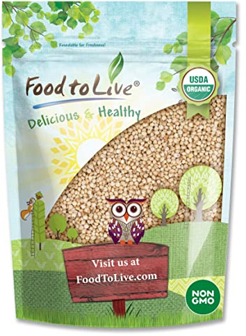 Food to Live Gluten Free Organic Whole Grain Sorghum, 3 Pounds – Non-GMO White Groats. Raw Milo Seeds. Vegan, Bulk Broom-corn. Durra is Great for Making Flour and Popped Jowar Dhani. Made in USA