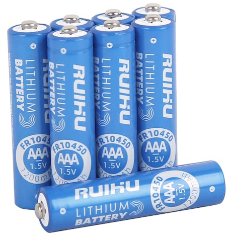 RUIHU AAA Lithium Batteries, 8 Unité Lithium Iron Triple A Batteries, 1.5V 1200mAh Longer Lasting AA Batteries for Flashlight, Toys, Remote Control, Non-Rechargeable (Lithium AA-8 Unité)