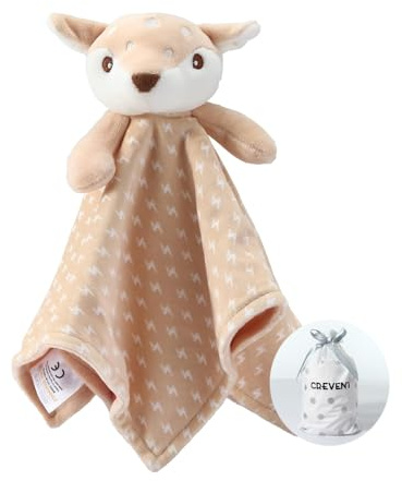 CREVENT Cozy Plush Baby Security Blanket, Loveys for Baby Girls and Boys, Birthday (Brown Deer)