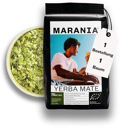 MARANIA Yerba Mate Tee Bio No.1-3 x 500g Finest Cut 100% Mateblätter - Vergleichssieger 2020/21 / 22 - Matetee Mate-Tee Mate bio