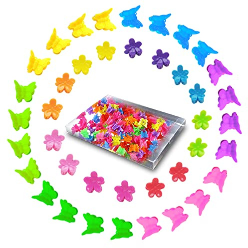 100 Stück Schmetterling Haarspangen, Mini Haarspangen Klaue Haarspange, Schmetterling Haarspange Niedliche Haarspangen Mini Butterfly Hair Clips Krallen Haarclips für Damen Women