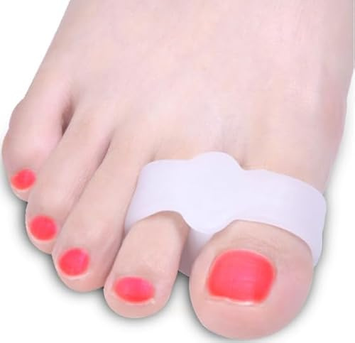 4 Stück Silikon Zehenspreizer bei Hallux Valgus Universalgröße Schienen die zur Schmerzlinderung bei Hammerzeh helfen bei Hallux Valgus Hammerzeh Fußschmerzen überlappende