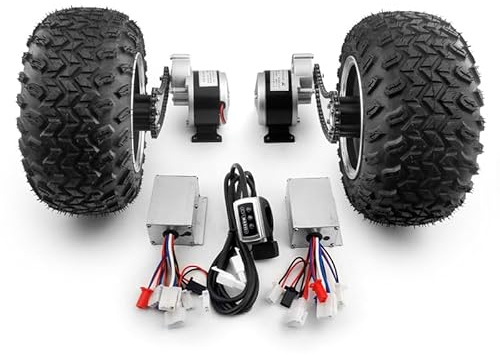 L-faster Dual 250W Motor Drive 10x6.00-6 Kit di conversione ruota pneumatica facile da trasportare 200 kg per bici, carriola, carrello da spiaggia (36 V 250 W max 11 km/h)