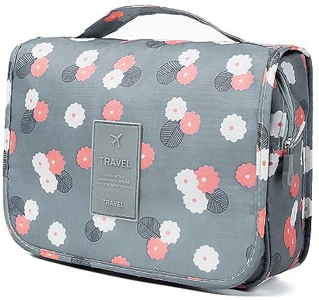 Retoo Kulturbeutel, Reise kulturtasche, Kosmetiktasche, Aufhängen, Frauen Waschtasche, Tasche mit Henkel hängend Waschbeutel, Kosmetik-Organizer für Damen, für Camping Toiletten, 24x9,5x19cm