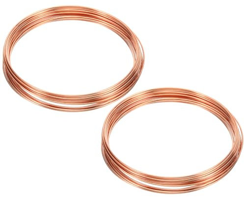 PATIKIL 99.9% Half Hard Copper Wire, 2Pcs 17Gauge/1.2mm Diameter 6m/19.68ft Spool Pure Copper Craft Wire for Jewelry Making Beading Garden Plants