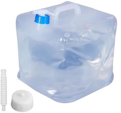 LEKEFETO 15 Liter Wasserkanister Faltbar Wasserbeutel Faltbarer Wasserbehälter BPA-frei Wasseraufbewahrungskrug Wasserflasche mit Zapfhahn und Tragegriff für CampingWandern Wasser notfallvorsorge