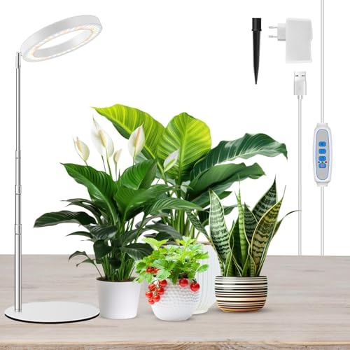 Kullsinss Pflanzenlampe led Vollspektrum für Zimmerpflanzen, 94 CM Höhenverstellbare Pflanzenlicht mit 80 LEDs, Zeitschaltuhr 6/12/16 Stunden, 3 Lichter Modi Grow Light für Tisch-oder Bodenpflanzen